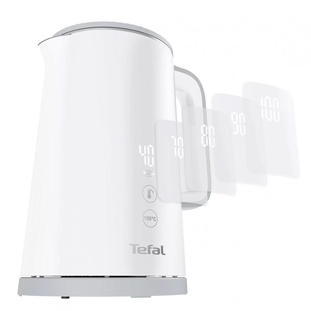Tefal KO6931 Sense Perfectly Brewed Drink Электрический беспроводной чайник с цифровым дисплеем (1,5 л) 6 чашек 1800 Вт Белый