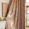 1PC LOZUJOJU French Vintage Orange Floral Print Blackout Curtain 100% Blackout Versatile Curtain for Bedroom Living Room Balcony Window for Home Decor