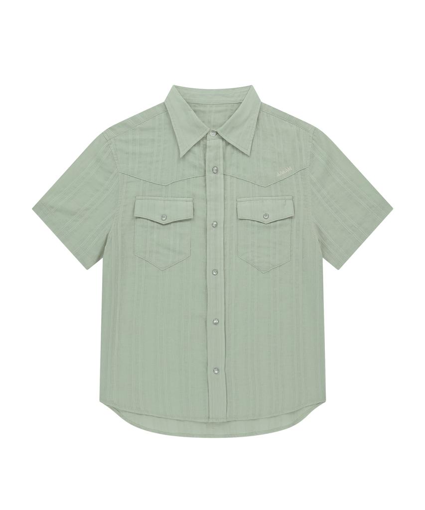 AAKAM Patterned Western Half Shirts (Green)