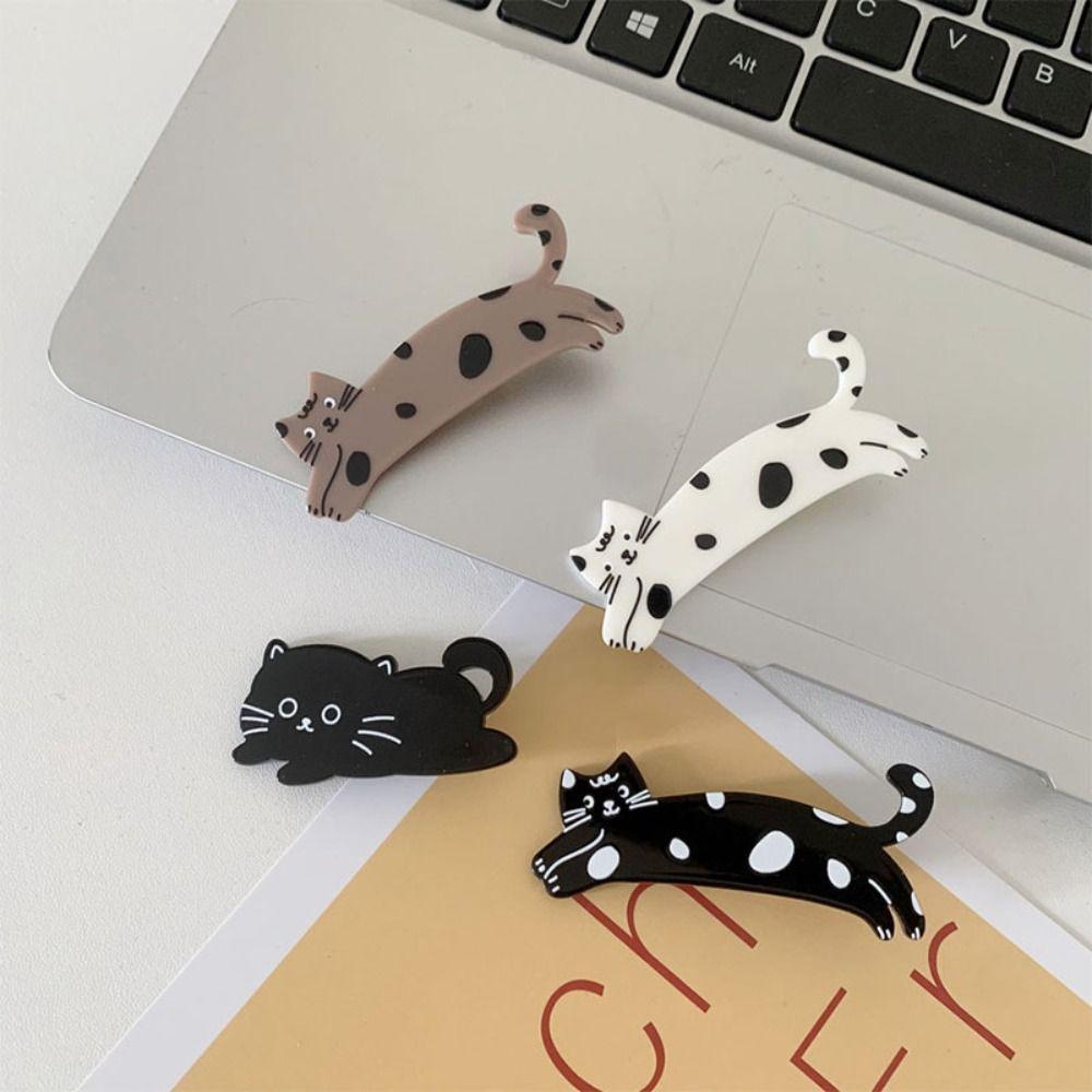 Cartoon Acetic Acid Hair Clip Colorful Cat Duckbill Clip Sweet Cat Hair Clip  Girls