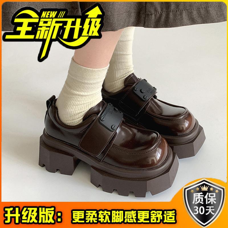 Весна и лето новая мода толстый каблук маленькие кожаные туфли платформа лоферы маффин одинарные туфли универсальные туфли Мэри Джейн высокие каблуки женщины