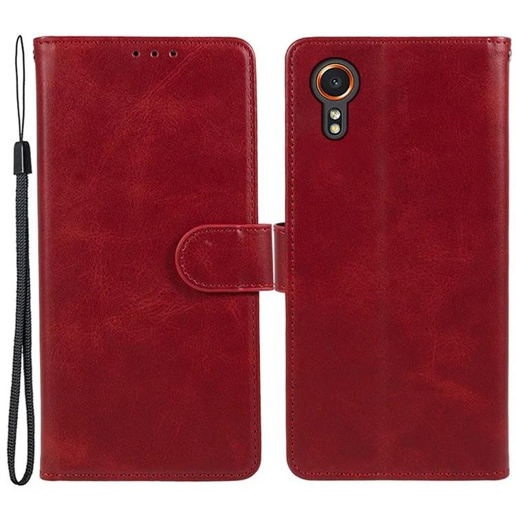 For Samsung Galaxy Xcover7 Case Business Leather Phone Cover Calf Texture