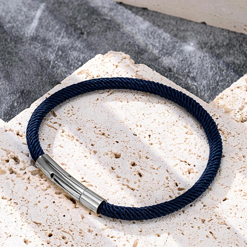 Trendy Men Minimalist Rope Bracelet Outdoor Camping Rescue Emergency Rope Bracelet For Women Stainless Steel Snap Clasp