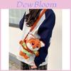 Zootopia Judy Hopps Nick Wilde Cartoon Plush Shoulder Bag For Girls With Adjustable Strap And Storage Space