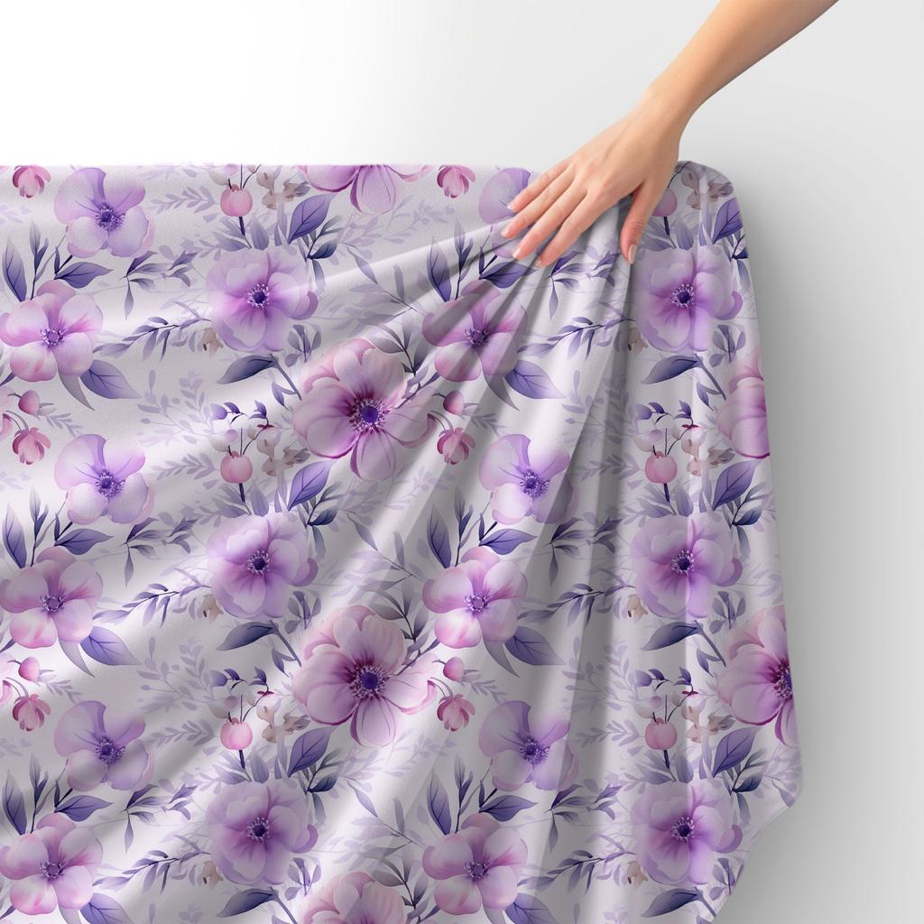 Royal Samt Stoff Polyester Zum Nähen - Motiv Blumen - Rdx2644