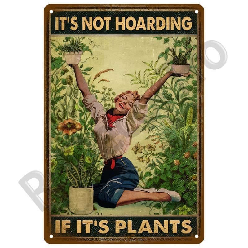 Vintage Metal Plaque Plates Decor Garden Flower Rules Metal Sign For Pub Bar Home Wall Decor Art Tin Signs Flower Poster Gift