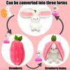 Cartoon Cute Strawberry Rabbit Plush Toy Stuffed Creative Bag Into Fruit Transform Doll
