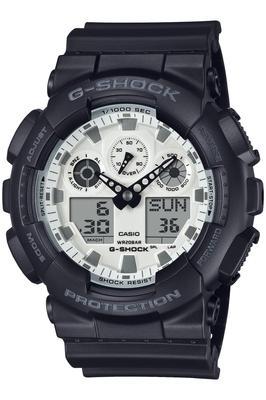 Casio Черный и Ярко-белый Черные часы G-Shock, Серия, GA-100WD-1AJF, Мужские,