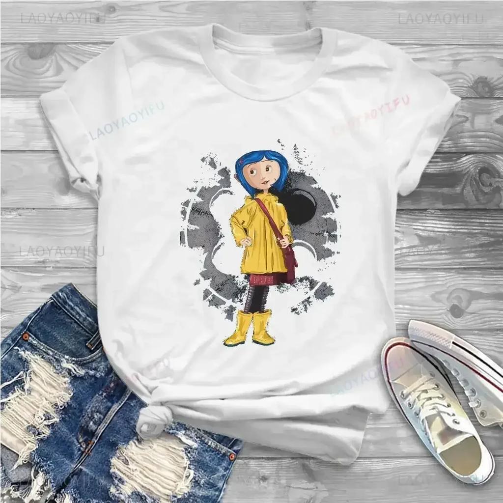 Coraline Amazing Tees Классические женские футболки Винтажная футболка с коротким рукавом и круглым вырезом Летняя одежда Женская одежда