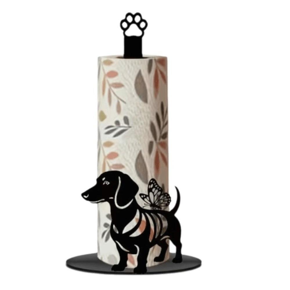 Acrylic Wood Base Christmas Paper Towel Holder Freestanding Snowman Floral Towel Stand Bathroom