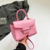Solid Color Pu Crossbody Bag Women With Lock Closure Mobile Pocket Use Casual