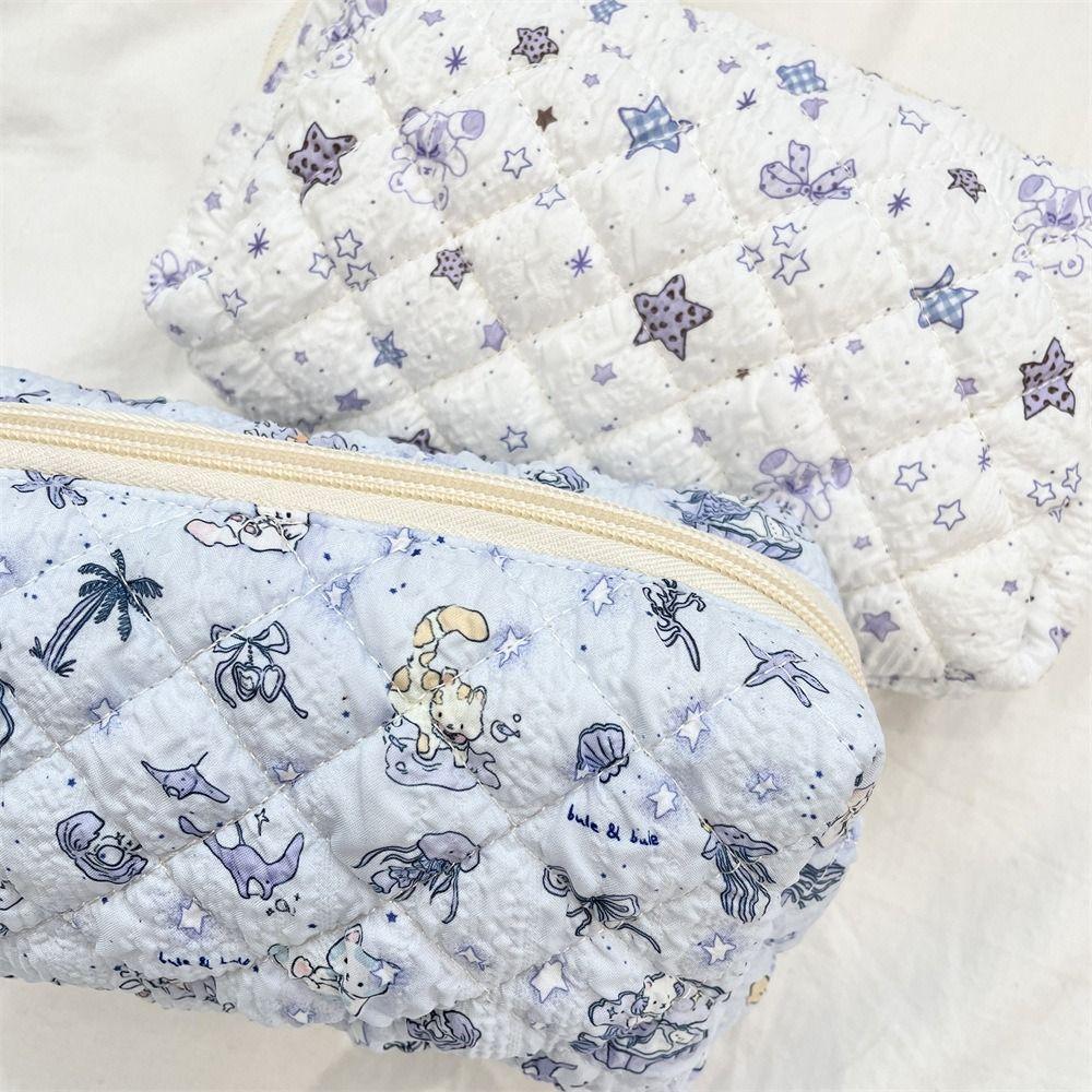 Korean Style Zipper Stationery Bag Portable Cosmetic Bag Cute Bubble Cloth Coin Purse Girls
