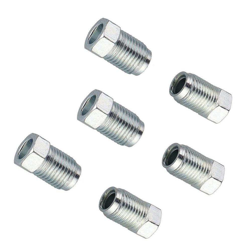 Kits Metric Nuts Cylinder Fittings M12mm X1mm Silver Unions Master 3/16" Pipe Brake Cable Connector Brand New Car Accessories