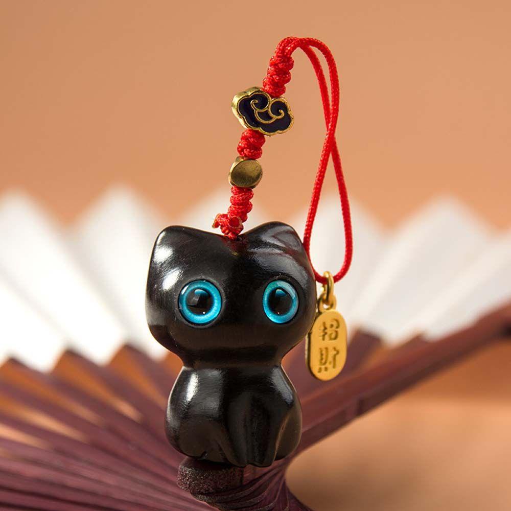 Phone Charm Mobile Phone Strap Mobile Phone Chain Mobile Phone Lanyard Wooden Cat Keychain