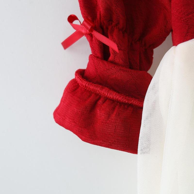 Платье для маленьких девочек Лолита с бантом Пэчворк Платье принцессы Осень Детское платье