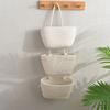 Handwoven Woven Hanging Organizer 3-Tier Wall Mount Storage Bag Cute Wall Hanging Pouch  Entryway