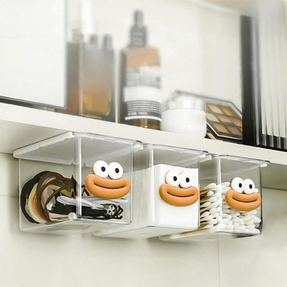 Pull-Out Bathroom Storage Box Transparent Makeup Cotton Organizer Washstand Storage