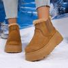 Мода 2025 Зимние Женские Снежные Сапоги Плюшевые Теплые Нескользящие Туфли Женские Балетки Кроссовки Повседневные Слипоны Женские Ботильоны Ботас Мухер