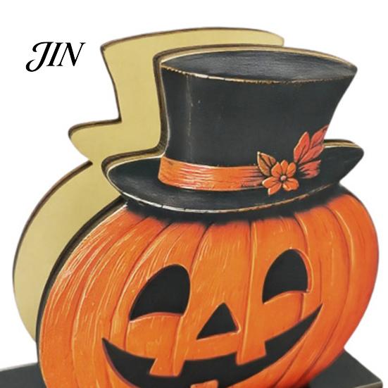 Holiday Party Supplies Halloween Wooden Napkin Holder, Cute Black Cat Mummy Pumpkin Festive Home Accents Desktop Organizer for Party, Spooky
