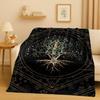 3D Retro Colorful Tree of Life Yggdrasil Celtic Rune Flannel Blanket,Ultra Soft Plush Throw for Home Bedroom Bed Sofa Cover Kids