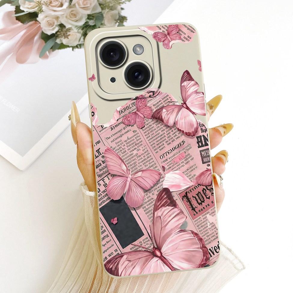 6.1'' Casing For iPhone 15 Case Fashion Cartoon Cute Funny Painted Silicone Phone Cover A3090 A2846 A3089 A3092