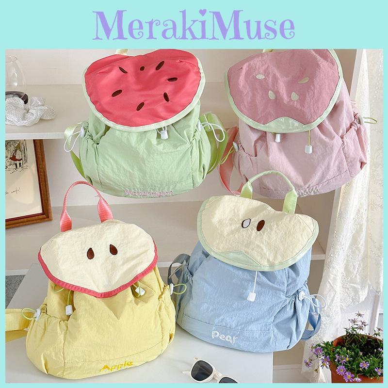 Candy Colored Watermelon Pear Peach Patterned Children Backpack Nylon