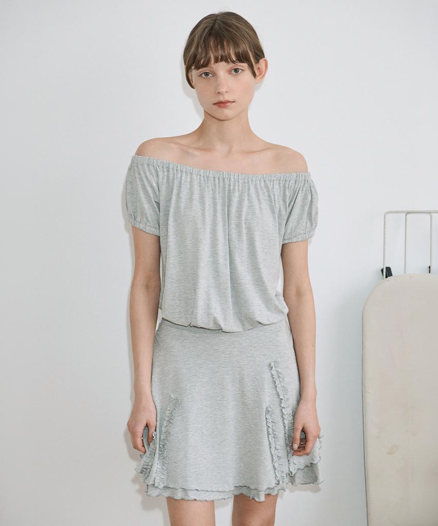 Sinun Drape Jersey Mini One-Piece (Melange Gray)