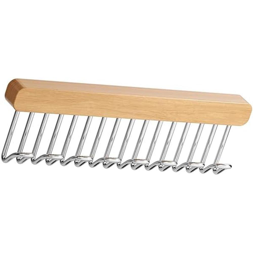 Retractable Wooden Hanger,Multifunctional Storage Hanger with Hooks Space Saving Wall-mounted Wardrobe Hanger,Hanger Storage Box