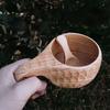 Кружки из массива дерева для улицы, походные, портативные, со шнурком, финская кружка, ручная работа, большой вместимости, для молока, кофе