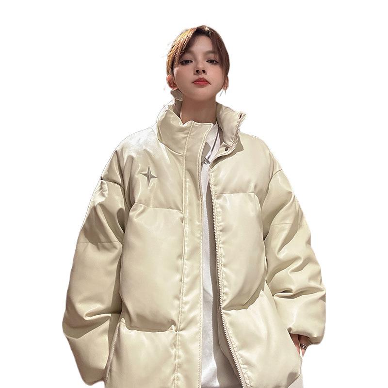 Женская зимняя куртка больших размеров с утолщенной подкладкой средней длины с воротником-стойкой и застежкой-молнией, однотонная теплая повседневная куртка, топы