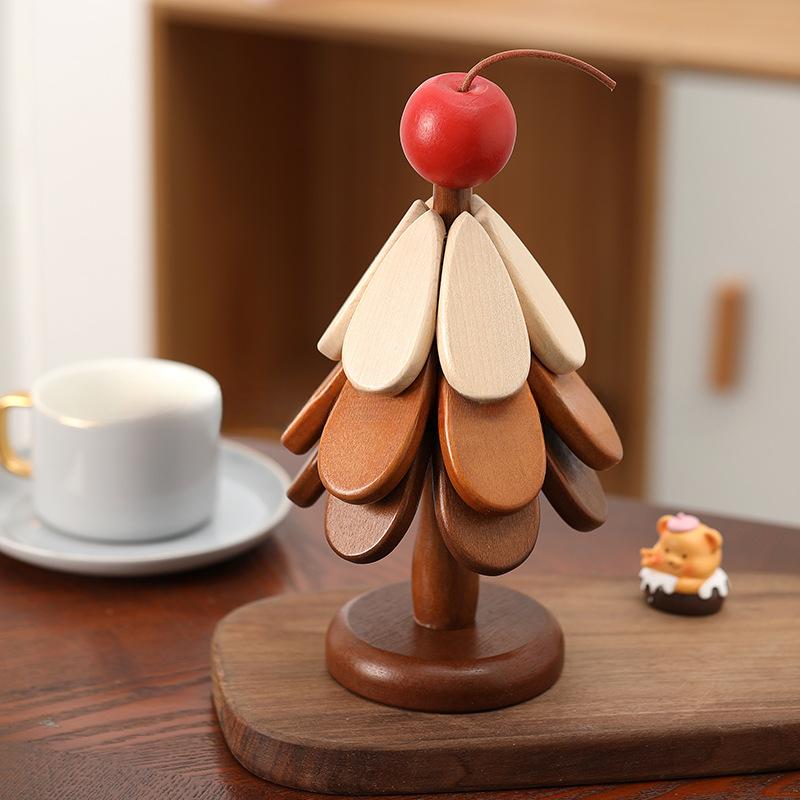 Christmas Tree Insulation Mat Solid Wood Set Dining Table Anti Scalding Mat Pot Mat Creative Home Decoration Coasters for Pots