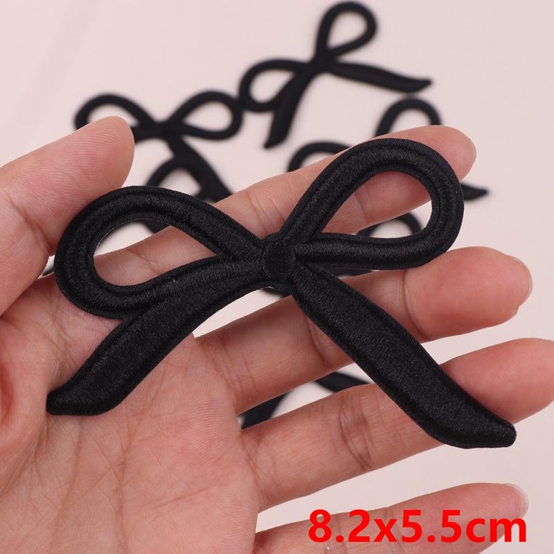 10 шт. Розовые нашивки с вышивкой в виде бантиков, пришивные нашивки для одежды, мультяшные милые розовые нашивки на одежду, детские наклейки, аппликация своими руками