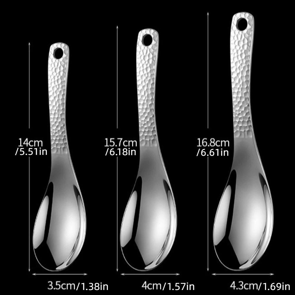 Thickened Soup Spoon with Hanging Hole Dessert Spoon Retro Style Fruit Spoon Restaurant