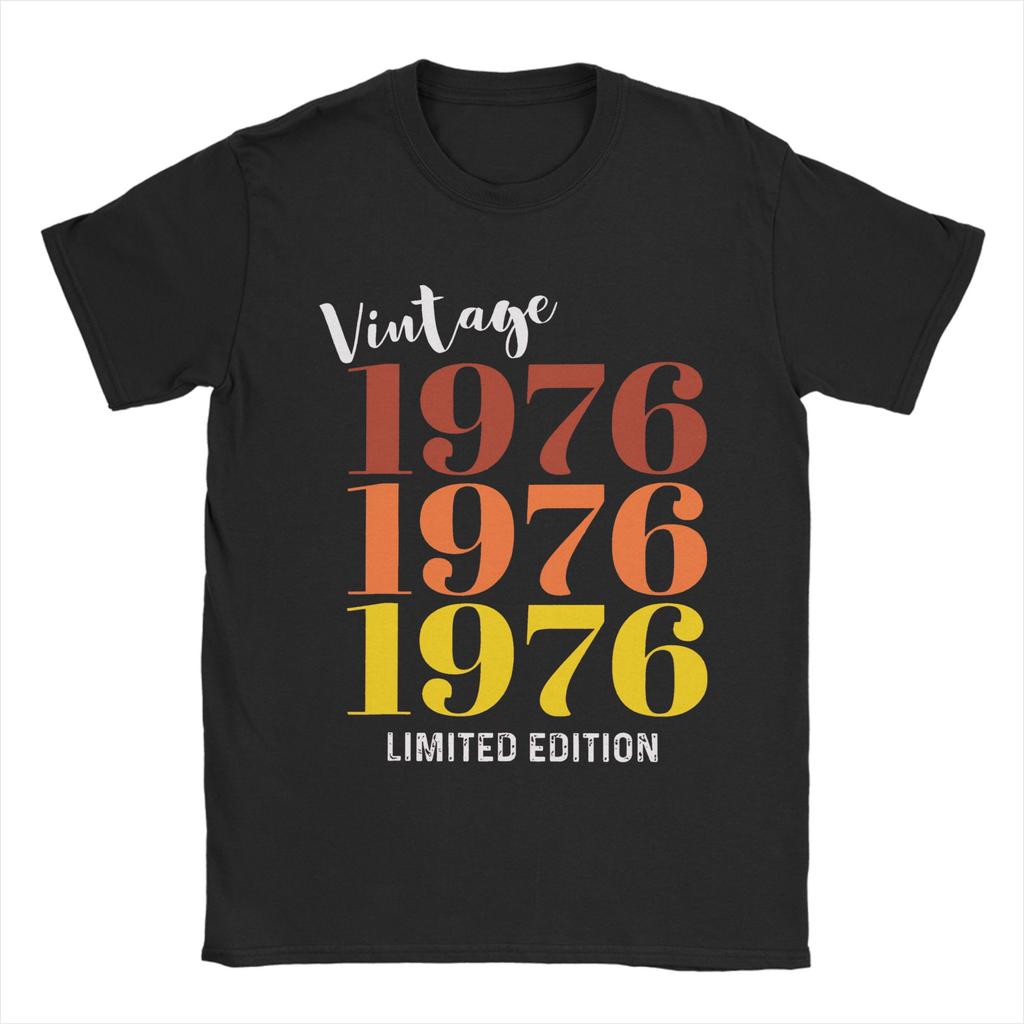 Vintage 1976 Limited Edition T Shirt Beach  Hipster TShirts Unisexs 100 Cotton O Neck Plus Size Tees ShortSleeved Retro Tshirt