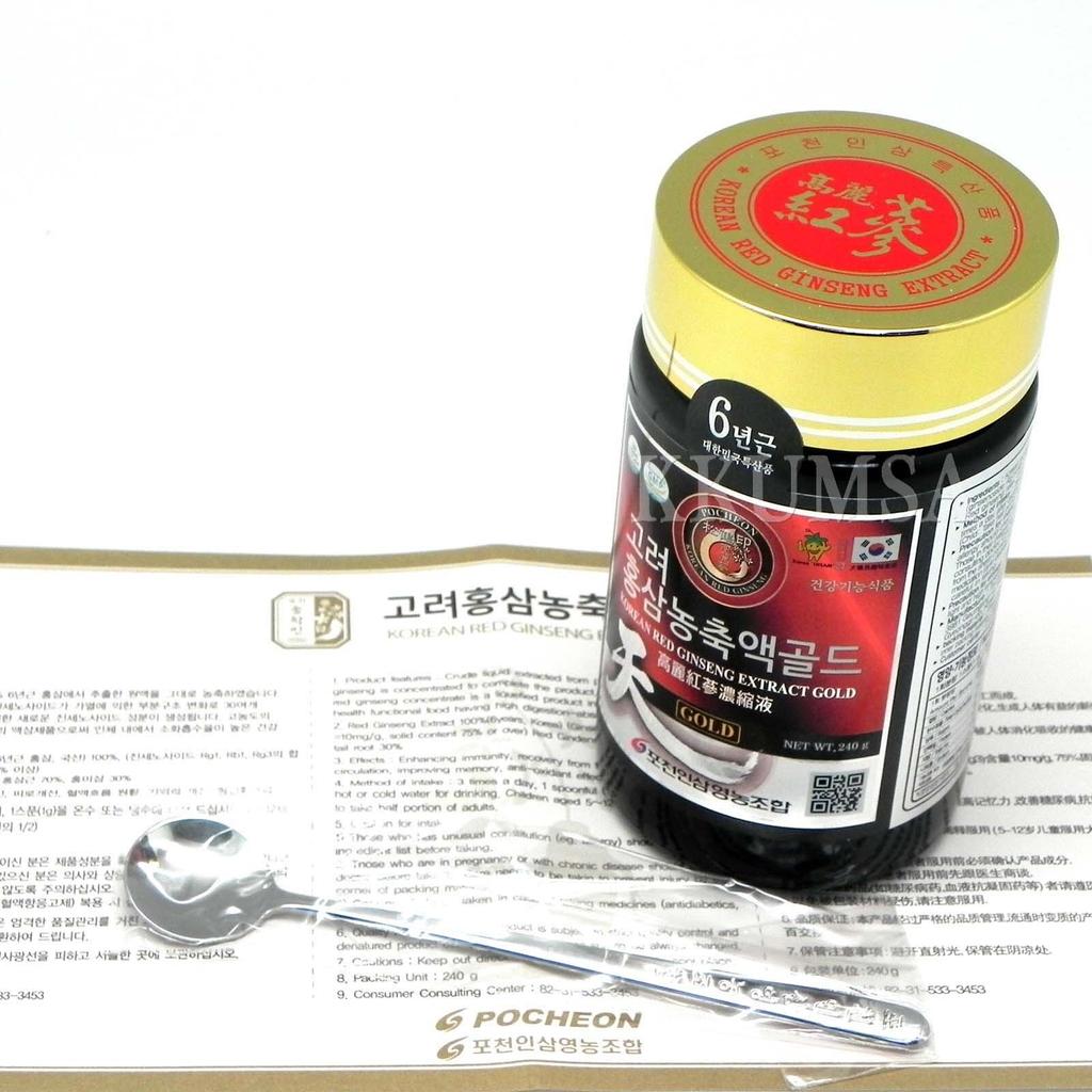 Чистый 100% 6-летний экстракт корейского красного женьшеня Gold 240 г / гинзенозиды 10 мг / г