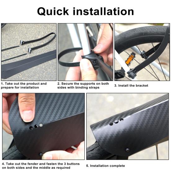 Комплект крыльев для шоссейного велосипеда, легкий, быстросъемный, универсальный, простая установка, задний передний велосипедный брызговик