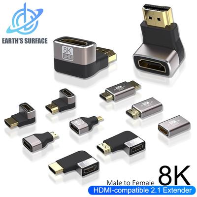 Кабель-адаптер с разъемом HDMI-совместимым 2.1 8K, угловой 90 градусов, штекер-розетка, HDMI-совместимый удлинитель для ПК, ТВ, PS5, ноутбука