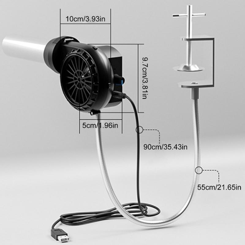 Электрический вентилятор для барбекю с USB-кабелем для зарядки, для пикника и кемпинга