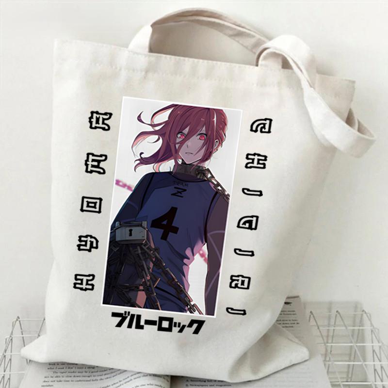 Сумки на плечо в стиле аниме для женщин, синяя сумка-тоут с принтом замка, многоразовые сумки для покупок, холщовые сумки