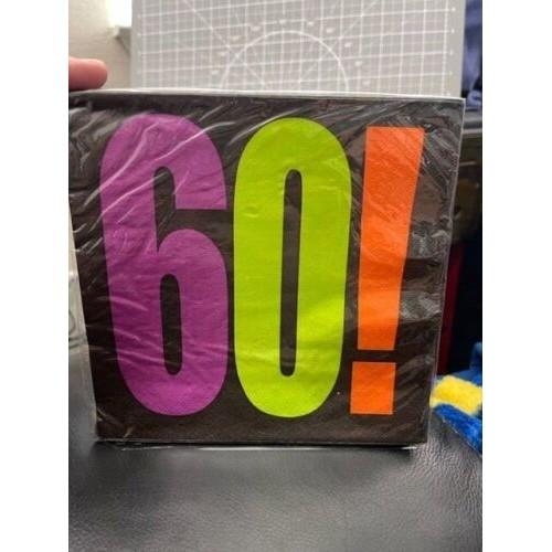 Unique Party Одноразовые салфетки Cheer к 60-летию (Упаковка из 16 шт.)