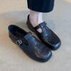 Версия из мягкой кожи~ ретро литературные и художественные броги, женские туфли Мэри Джейн с круглым носком и Т-образным ремешком на плоской подошве, туфли Бокен
