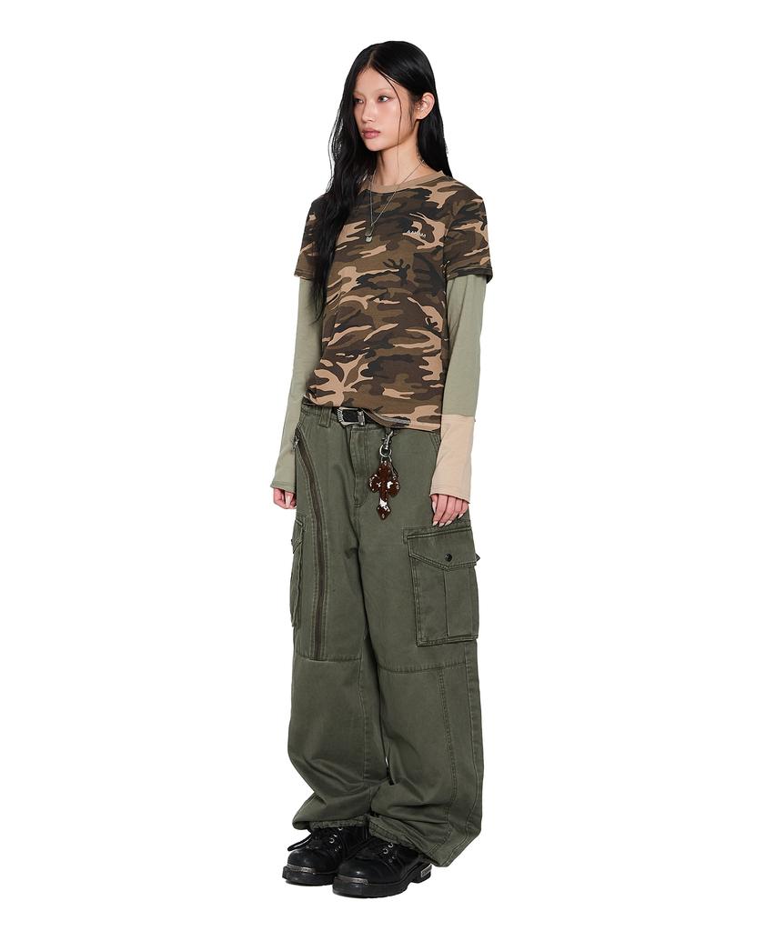 AAKAM Camouflage Layered Long Sleeve (Brown)