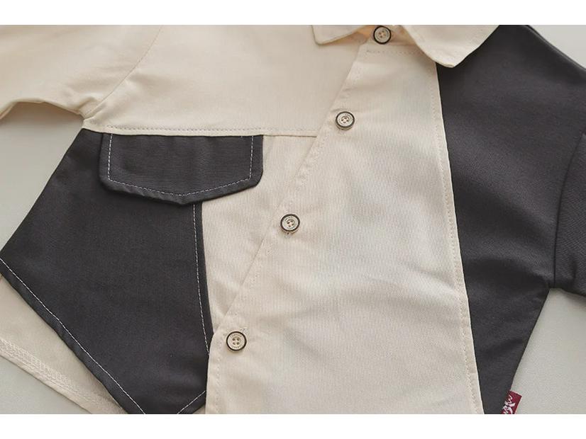 Стильный комплект рубашек с длинными рукавами для мальчиков на весну и осень 2023 г.