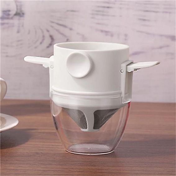 Coffee Filter Portable Stainless Steel Drip Coffee Tea Holder Funnel Baskets Reusable Tea Infuser and Stand Coffee Dripper