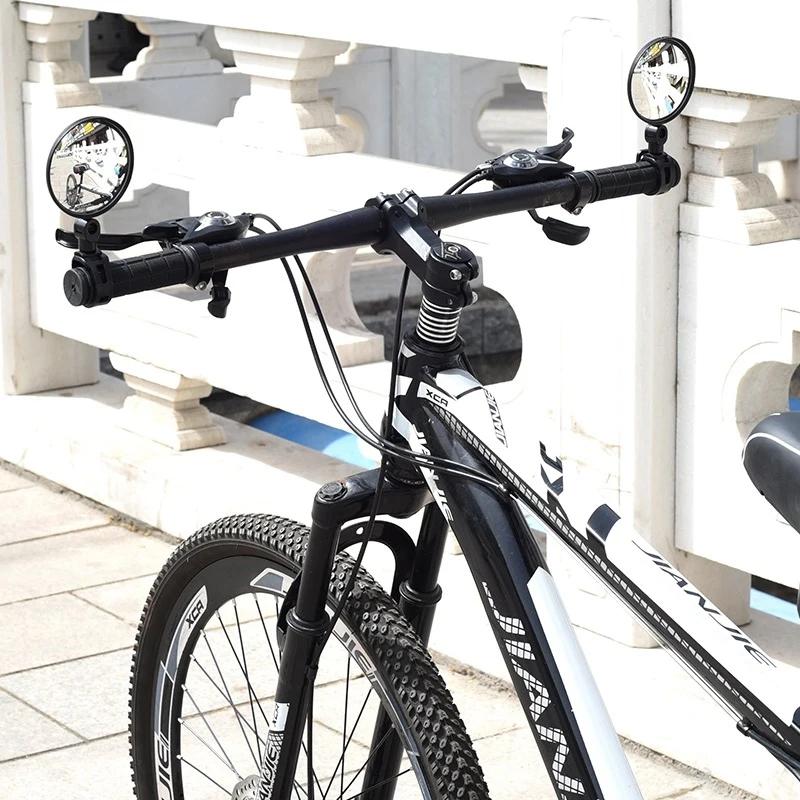 Велосипедное зеркало, зеркало заднего вида на руль для велосипеда, мотоцикла, вращение на 360 градусов, регулируемое для езды на велосипеде, велосипедное зеркало