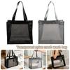 New Mesh Shoulder Bag Large Capacity Transparent Makeup Storage Bag Multifunctional Hollow Handbag Women