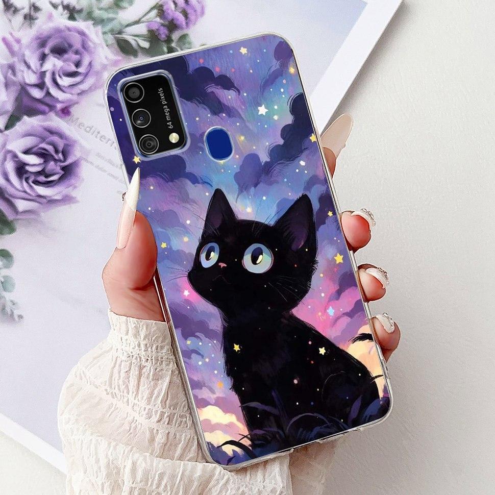 Cute Cat Caroon Cover For Samsung Galaxy A21s Case Soft Silicone Fundas Phone Cases For Samsung A 21s A21s SM-A217F Full Bumper