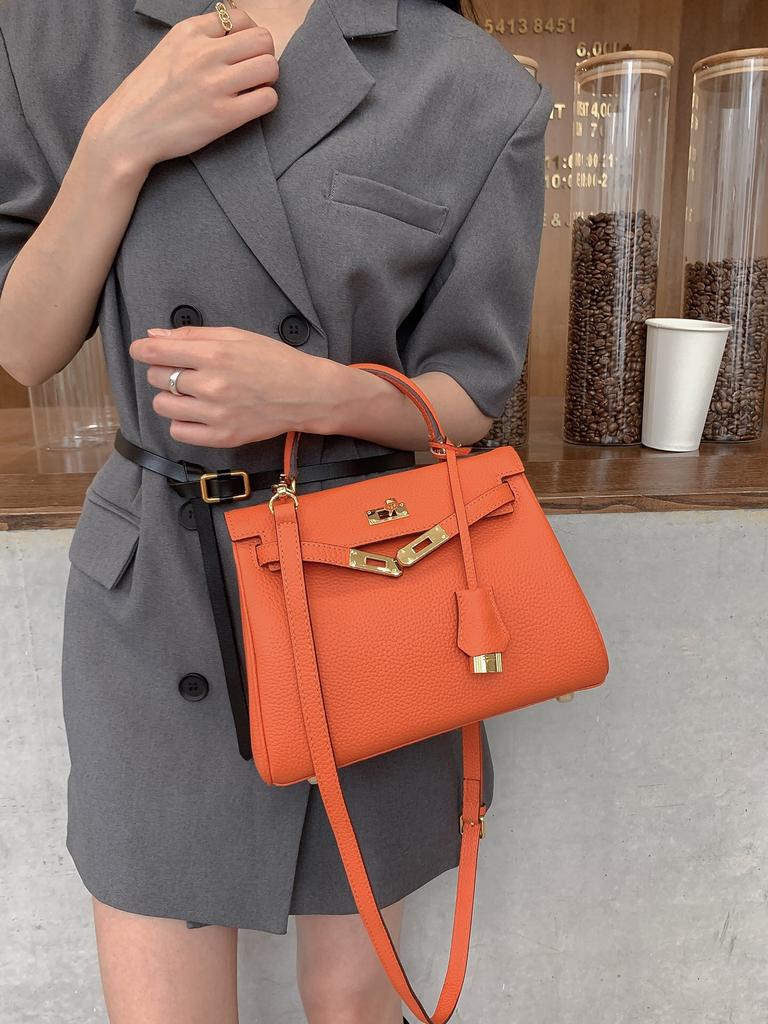 Сумка из натуральной кожи женская мягкая кожаная большая новая модная и универсальная сумка из коровьей кожи с узором личи, верхний слой, сумка через плечо