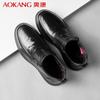 Aokang Men's Winter Casual Leather Shoes with Plush Lining
