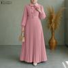 Женское повседневное платье с кукольным воротником, свободное, с длинным рукавом, мусульманское длинное платье